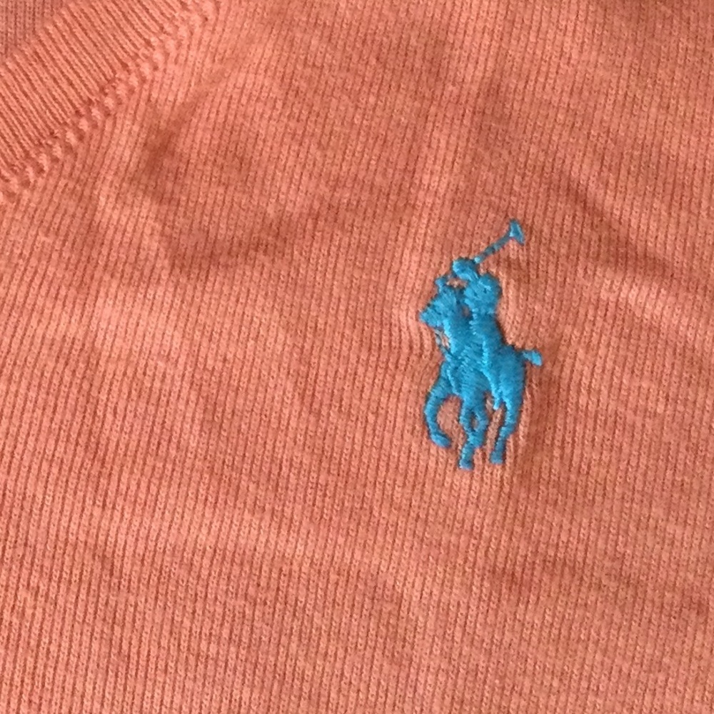 🆕 Ralph Lauren Peach V-Neck T-Shirt 👚🍑 - Picture 4 of 9